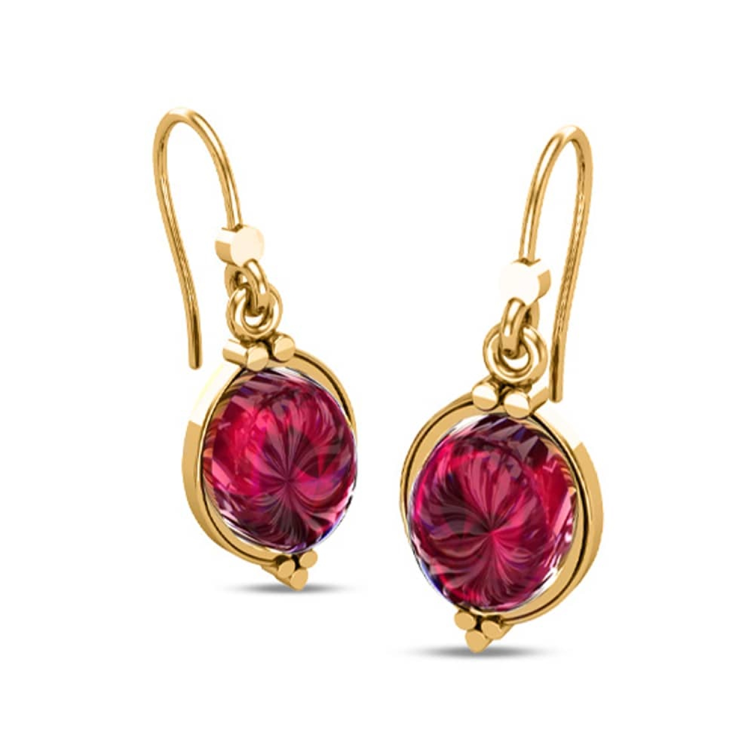 Gold ruby drop on sale earrings